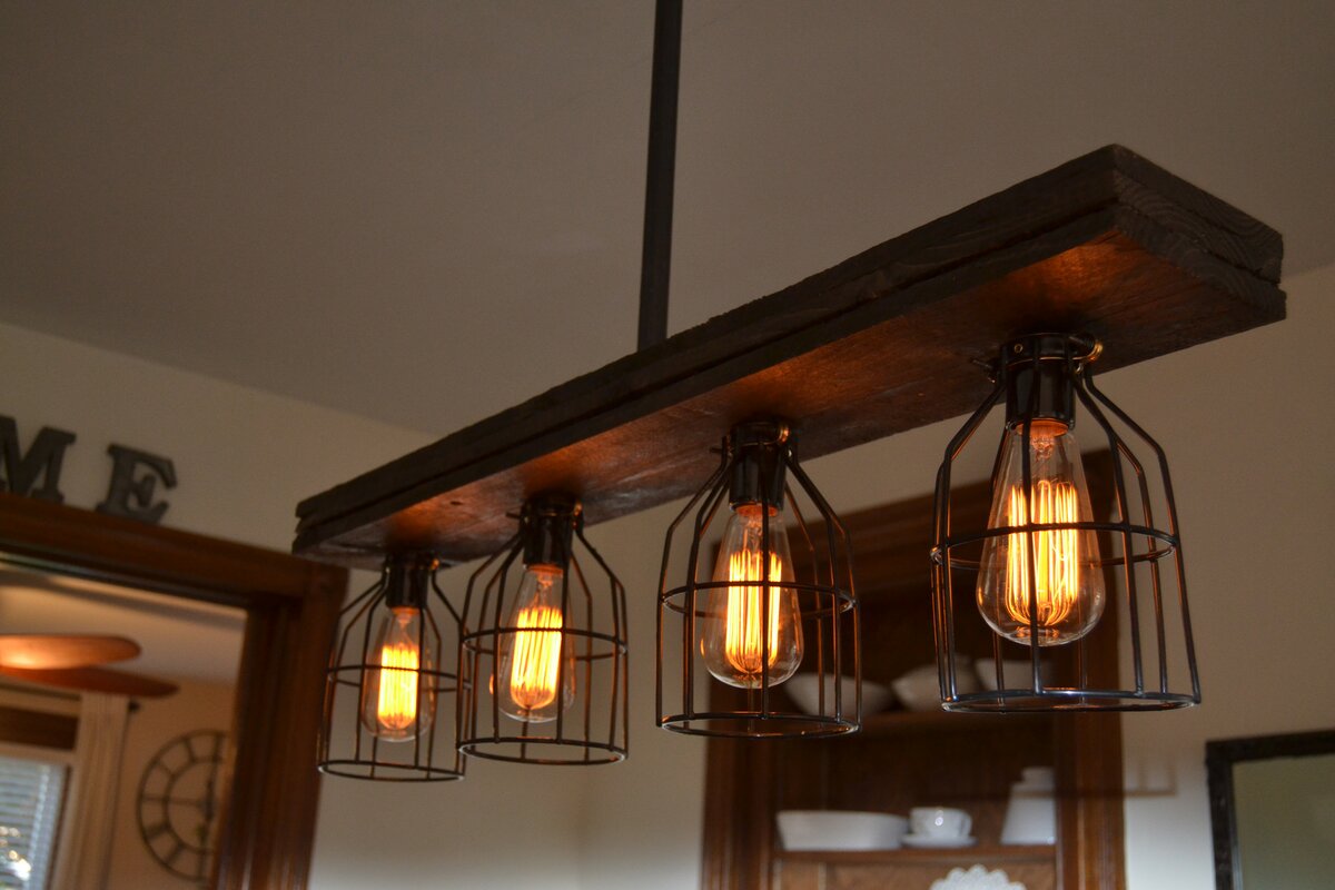 wooden kitchen island light